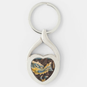 Porte-clés Chaîne-clé du coeur du dragon chinois