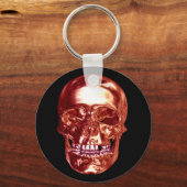 Porte-clés Chaîne de clés Crâne Chrome Rouge (Recto)