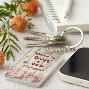 Porte-clés Chaîne de clés en acrylique Roses Croyez en vous-m