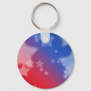 Porte-clés Chaîne de clés Étoiles Rouge Blanc et Bleu