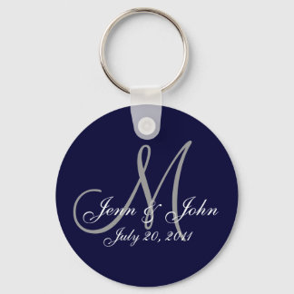 Porte-clés Chaîne de clés Monogramme Mariage Mariée Mari Date