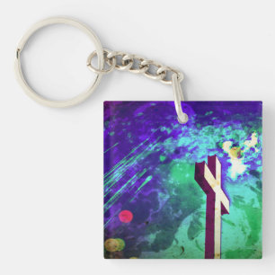 Porte-clés Chaîne de clés violette Sainte-Croix
