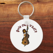 Porte-clés Chaîne debout Joueur double basse femme (Recto)