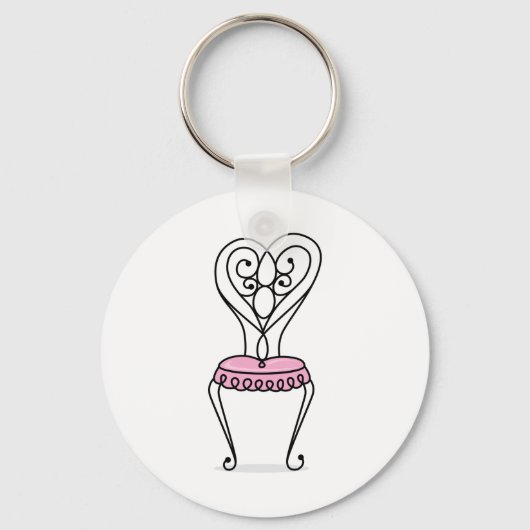 Porte-clés Chaise rose (Recto)