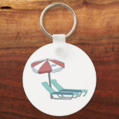 Porte-clés Chaises de piscine et parasol (Recto)