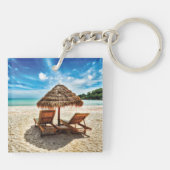 Porte-clés Chaises longues sur la plage coussin (Dos)