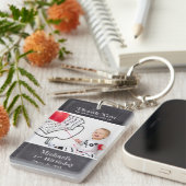 Porte-clés Chalkboard 1er anniversaire garçon Photo Nom (Devant droit)