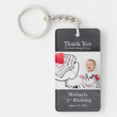 Porte-clés Chalkboard 1er anniversaire garçon Photo Nom (Devant)