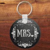 Porte-clés Chalkboard Mariage "Mme" (Recto)