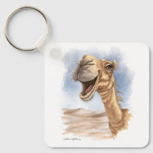 Porte-clés Chameau souriant aquarelle cartoon