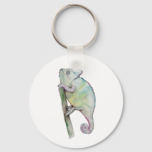 Porte-clés Chameleon à aquarelle mignonne (Recto)