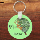 Porte-clés Chameleon Jazz Saxophone Texte personnalisé (Recto)