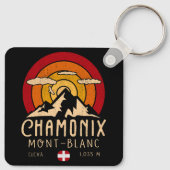Porte-clés Chamonix France Retro Sunset Ski Souvenirs 80s (Dos)