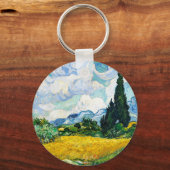 Porte-clés Champ de blé Vincent Van Gogh avec Cyprès (Recto)