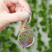 Porte-clés Champ de fleurs colorées (main)