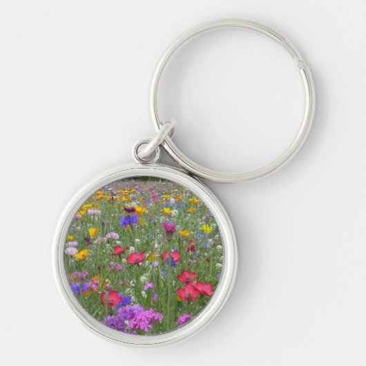 Porte-clés Champ de fleurs colorées (Devant)