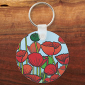 Porte-clés Champ de fleurs rouges de pavot (Recto)