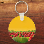 Porte-clés Champ de Fraises Rouge Vibrant (Verso)