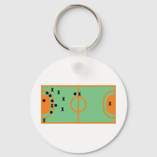 Porte-clés champ de handball avec icône de joueurs