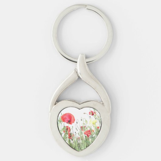 Porte-clés Champ de pavot Fleur de la nature (Devant)
