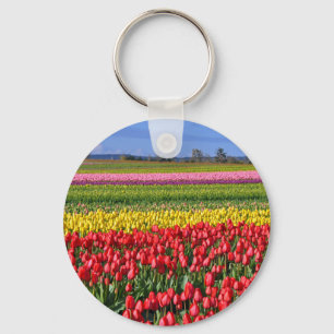 Porte-clés Champ de tulipe coloré