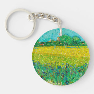 Porte-clés Champ de Van Gogh avec Iris près d'Arles