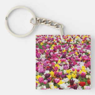 Porte-clés champ plein de tulipes