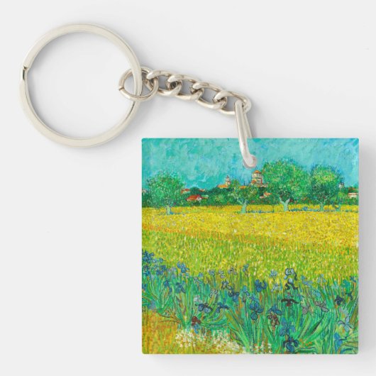Porte-clés Champ Van Gogh avec Irises près d'Arles (Devant)
