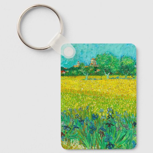 Porte-clés Champ Van Gogh avec Irises près d'Arles (Recto)