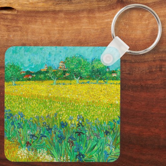 Porte-clés Champ Van Gogh avec Irises près d'Arles (Verso)