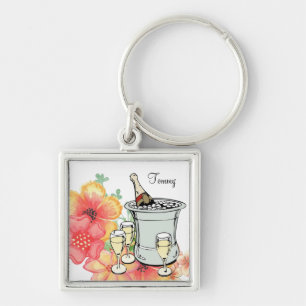 Porte-clés Champagne Floral Tie Key Chain!