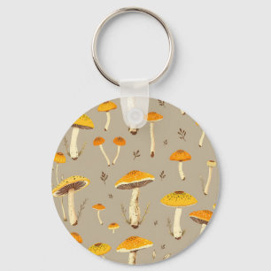 Porte-clés Champignon Jaune Ocre Botanique Fantaisiste de la