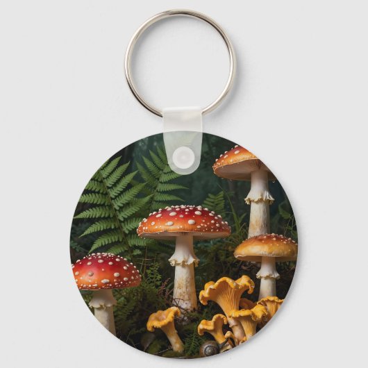Porte-clés Champignons Amanite Tue-Mouches Forêt Botanique (Recto)
