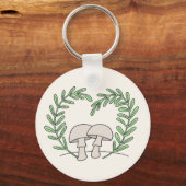 Porte-clés Champignons avec Feuilles de fougère (Recto)