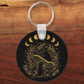 Porte-clés Champignons Boho, Champignons Hippie, Lune Mystiqu (Verso)