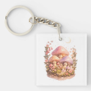 Porte-clés Champignons Magiques Pastel Ambiançe Cottage Féeri