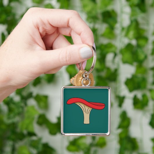 Porte-clés Champignons rouges caricaturés (main)