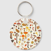 Porte-clés Champignons sauvages sur blanc (Recto)