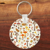 Porte-clés Champignons sauvages sur blanc (Verso)