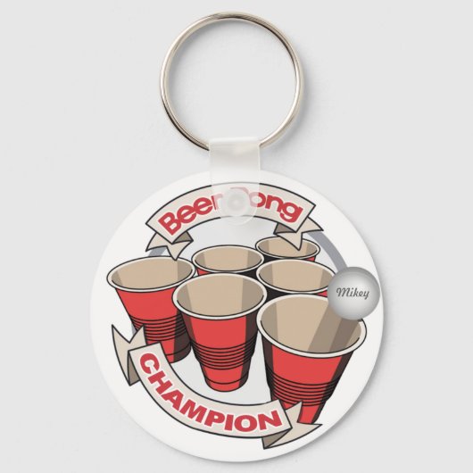 Porte-clés Champion Beer Pong Personnalisable (Recto)