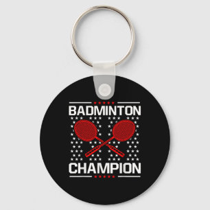 Porte-clés Champion de badminton Joueur de badminton Volant S