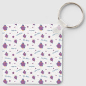 Porte-clés Champion de poule pourpre et bleu (Dos)