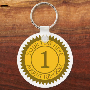 Porte-clés champion médaillé d'or vainqueur 1ère place vainqu