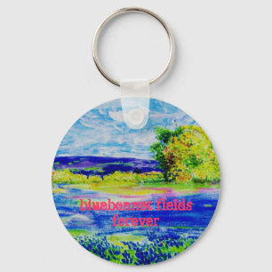 Porte-clés champs de bleuets pour toujours