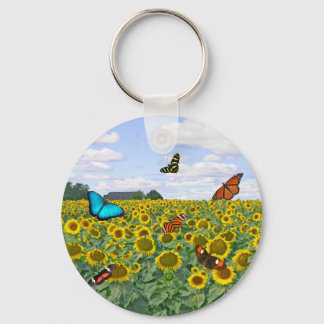 Porte-clés Champs papillon pour toujours