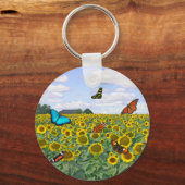 Porte-clés Champs papillon pour toujours (Recto)