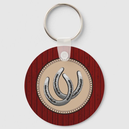Porte-clés Chanceux Argent à cheval style occidental (Recto)