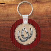 Porte-clés Chanceux Argent à cheval style occidental (Recto)