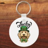 Porte-clés Chanceux chien Goldendoodle Saint-Patrick Enfants (Recto)