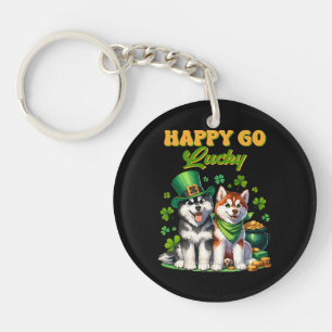 Porte-clés Chanceux Tout Fou Mignon Husky St. Patrick